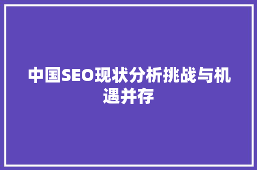 中国SEO现状分析挑战与机遇并存 360搜优化
