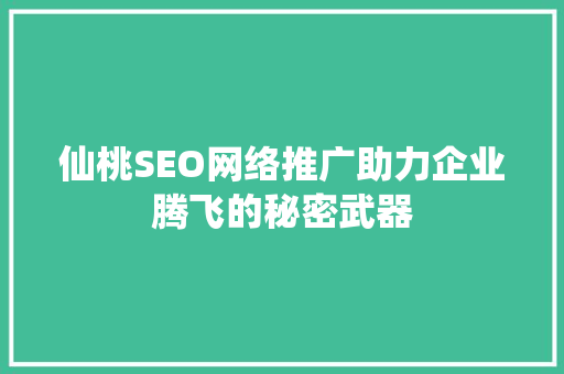 仙桃SEO网络推广助力企业腾飞的秘密武器 英文谷歌算法