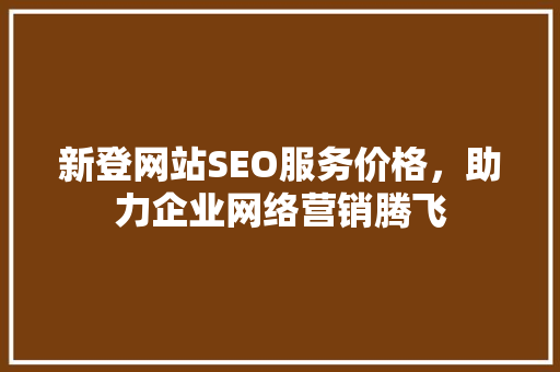 新登网站SEO服务价格，助力企业网络营销腾飞 网站优化