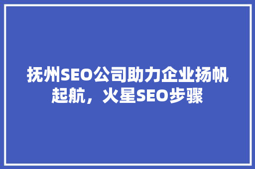抚州SEO公司助力企业扬帆起航，火星SEO步骤