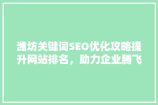 潍坊关键词SEO优化攻略提升网站排名，助力企业腾飞
