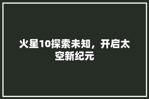 火星10探索未知，开启太空新纪元