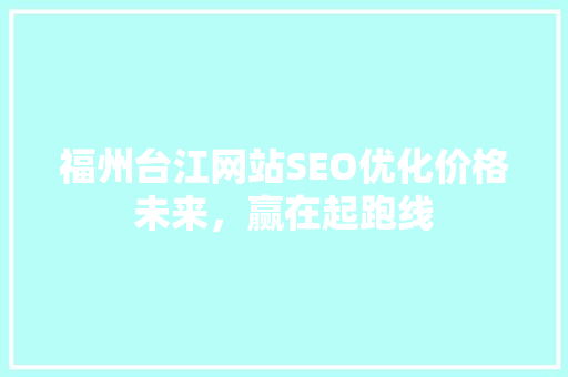 福州台江网站SEO优化价格未来，赢在起跑线