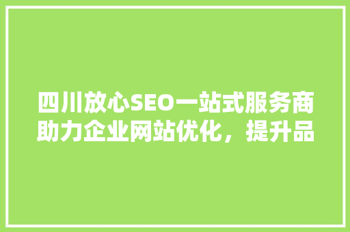 四川放心SEO一站式服务商助力企业网站优化，提升品牌影响力