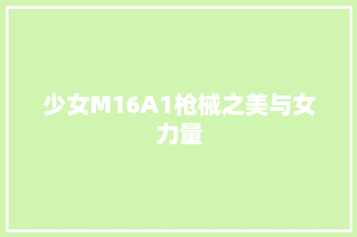 少女M16A1枪械之美与女力量 seo技术