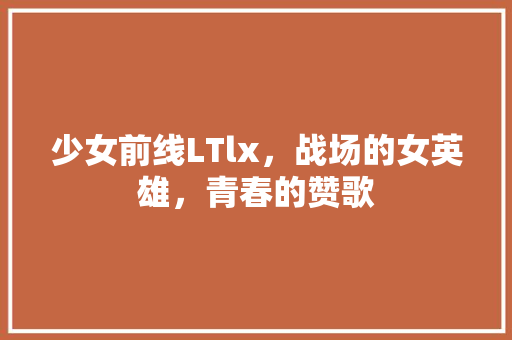 少女前线LTlx，战场的女英雄，青春的赞歌 网站开发