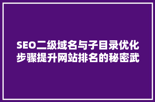 SEO二级域名与子目录优化步骤提升网站排名的秘密武器