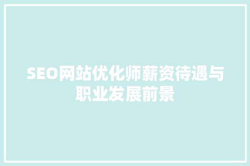 SEO网站优化师薪资待遇与职业发展前景