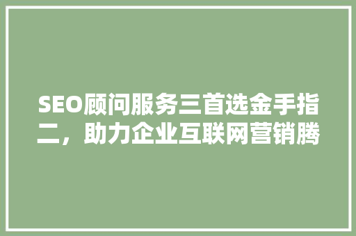 SEO顾问服务三首选金手指二，助力企业互联网营销腾飞