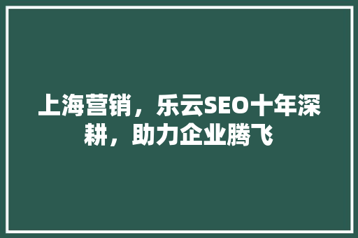 上海营销，乐云SEO十年深耕，助力企业腾飞