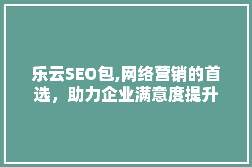 乐云SEO包,网络营销的首选，助力企业满意度提升