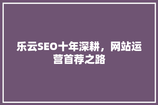 乐云SEO十年深耕，网站运营首荐之路 搜狗优化