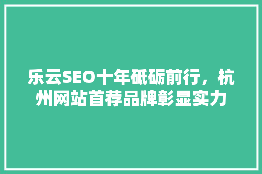 乐云SEO十年砥砺前行，杭州网站首荐品牌彰显实力 360搜优化