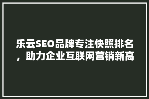 乐云SEO品牌专注快照排名，助力企业互联网营销新高度 英文谷歌算法