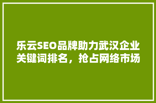 乐云SEO品牌助力武汉企业关键词排名，抢占网络市场先机 AI技术学习