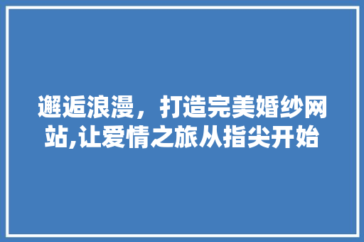 邂逅浪漫，打造完美婚纱网站,让爱情之旅从指尖开始 邂逅浪漫，打造完美婚纱网站,让爱情之旅从指尖开始 小程序开发
