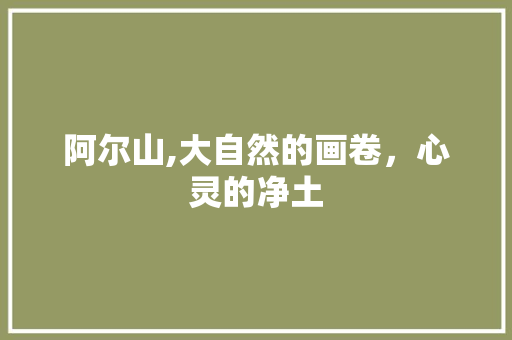 阿尔山,大自然的画卷，心灵的净土