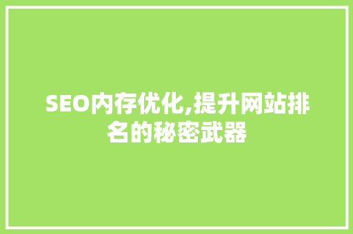 SEO内存优化,提升网站排名的秘密武器 SEO内存优化,提升网站排名的秘密武器 seo技术