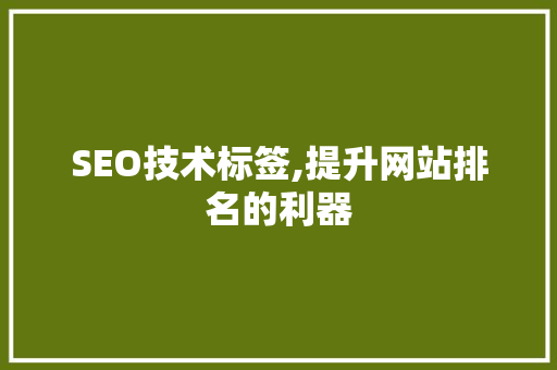 SEO技术标签,提升网站排名的利器 SEO技术标签,提升网站排名的利器 英文谷歌算法