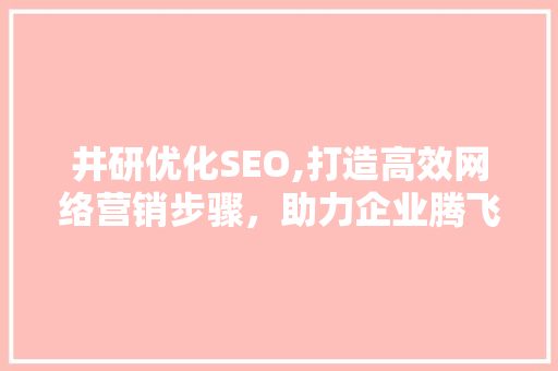 井研优化SEO,打造高效网络营销步骤，助力企业腾飞