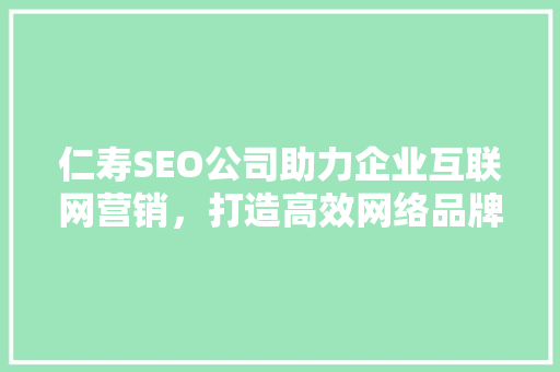 仁寿SEO公司助力企业互联网营销，打造高效网络品牌