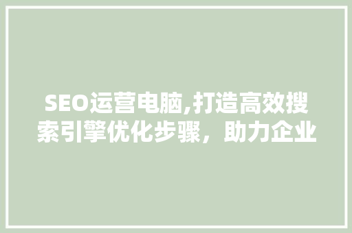 SEO运营电脑,打造高效搜索引擎优化步骤，助力企业腾飞