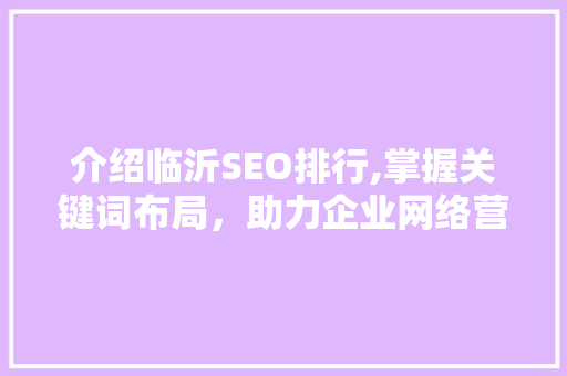 介绍临沂SEO排行,掌握关键词布局，助力企业网络营销