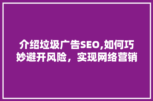 介绍垃圾广告SEO,如何巧妙避开风险，实现网络营销的绿色增长