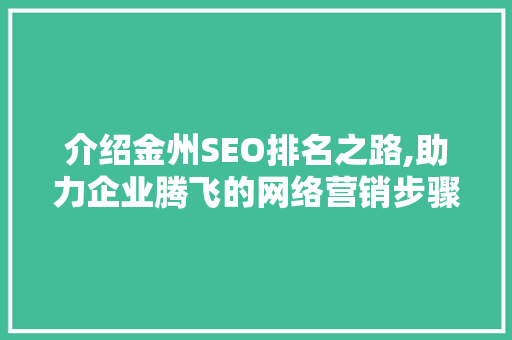 介绍金州SEO排名之路,助力企业腾飞的网络营销步骤