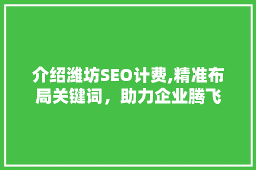 介绍潍坊SEO计费,精准布局关键词，助力企业腾飞 介绍潍坊SEO计费,精准布局关键词，助力企业腾飞 百度算法