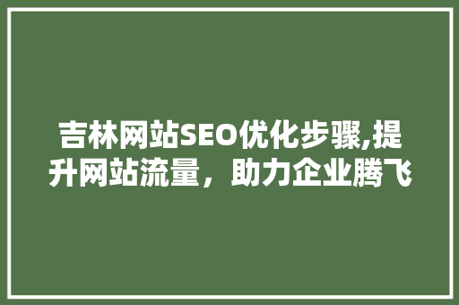 吉林网站SEO优化步骤,提升网站流量，助力企业腾飞