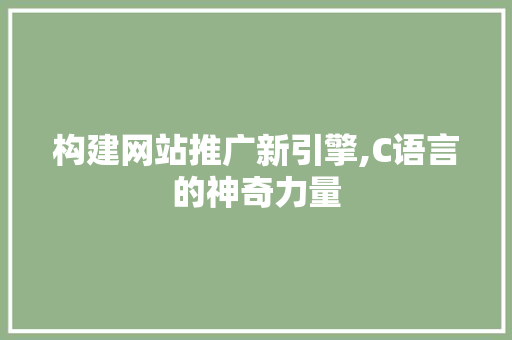 构建网站推广新引擎,C语言的神奇力量