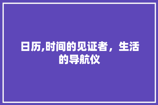 日历,时间的见证者，生活的导航仪
