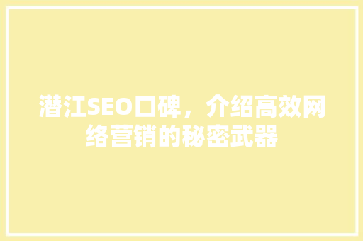 潜江SEO口碑，介绍高效网络营销的秘密武器