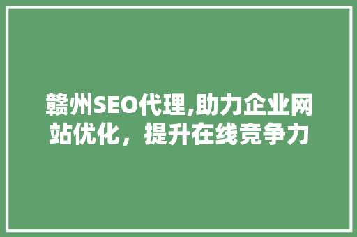 赣州SEO代理,助力企业网站优化，提升在线竞争力