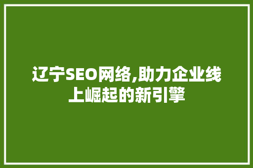 辽宁SEO网络,助力企业线上崛起的新引擎