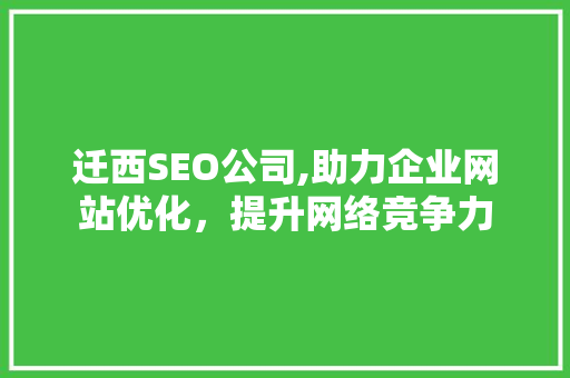 迁西SEO公司,助力企业网站优化，提升网络竞争力