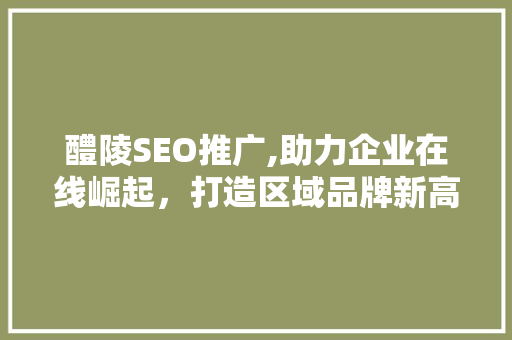 醴陵SEO推广,助力企业在线崛起，打造区域品牌新高度