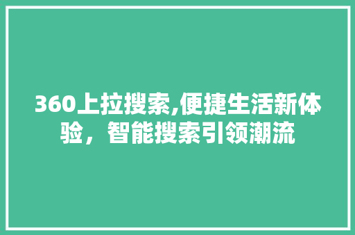 360上拉搜索,便捷生活新体验，智能搜索引领潮流