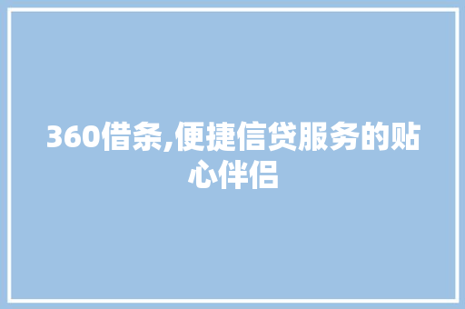 360借条,便捷信贷服务的贴心伴侣 360借条,便捷信贷服务的贴心伴侣 网站开发