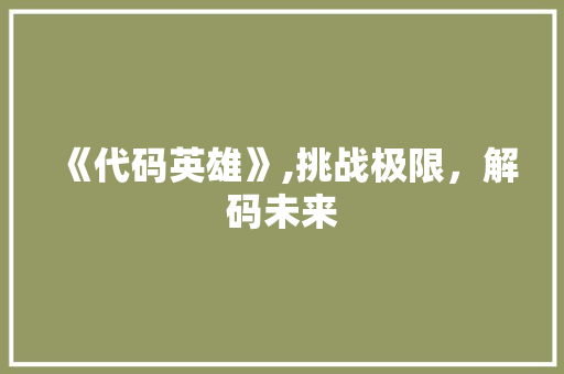 《代码英雄》,挑战极限，解码未来 《代码英雄》,挑战极限，解码未来 网站优化