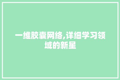 一维胶囊网络,详细学习领域的新星 头条优化