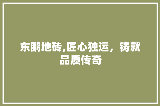 东鹏地砖,匠心独运，铸就品质传奇 东鹏地砖,匠心独运，铸就品质传奇 seo技术