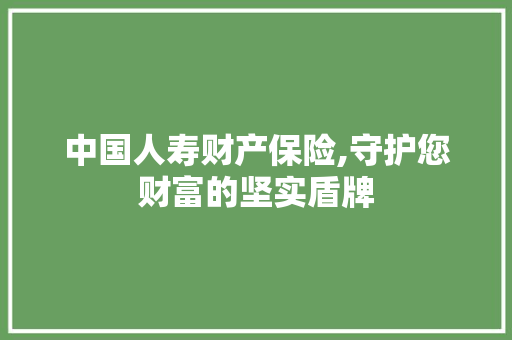 中国人寿财产保险,守护您财富的坚实盾牌 中国人寿财产保险,守护您财富的坚实盾牌 搜狗优化