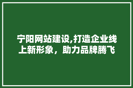 宁阳网站建设,打造企业线上新形象，助力品牌腾飞 宁阳网站建设,打造企业线上新形象，助力品牌腾飞 英文谷歌算法