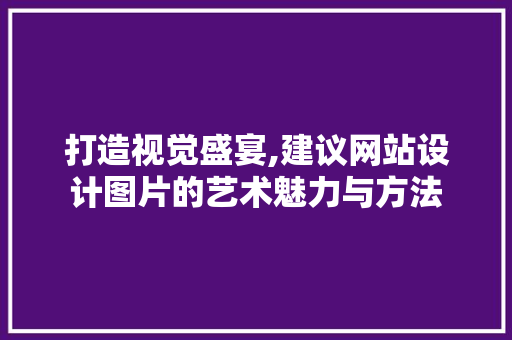 打造视觉盛宴,建议网站设计图片的艺术魅力与方法