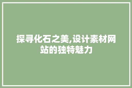 探寻化石之美,设计素材网站的独特魅力 探寻化石之美,设计素材网站的独特魅力 百度算法