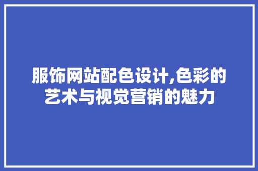 服饰网站配色设计,色彩的艺术与视觉营销的魅力