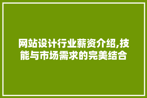 网站设计行业薪资介绍,技能与市场需求的完美结合
