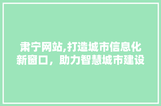 肃宁网站,打造城市信息化新窗口，助力智慧城市建设 肃宁网站,打造城市信息化新窗口，助力智慧城市建设 网站优化